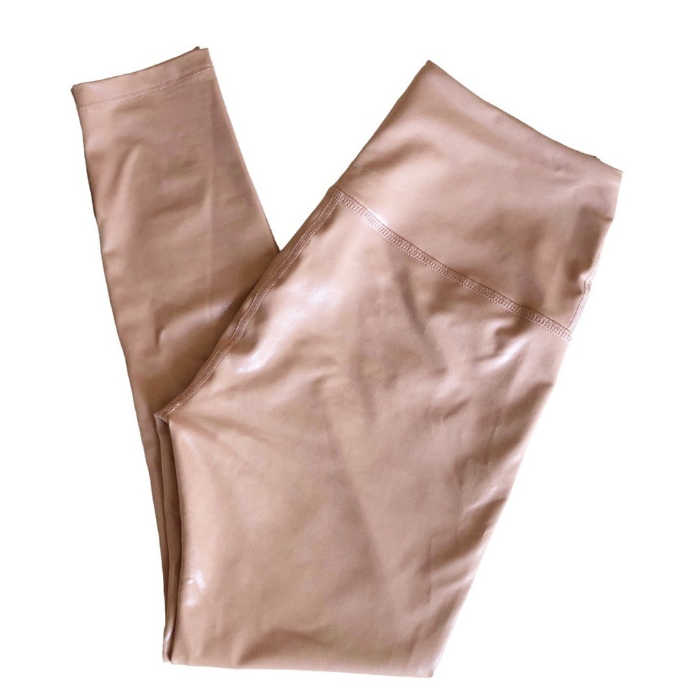Beyond Yoga Pearlized High Waisted Shine Leggings Pink Large Made USA - Picture 5 of 12